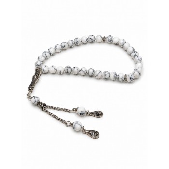 Чотки Tasbih з білого гавліту 33 намистини 8 мм у подарунковій коробці