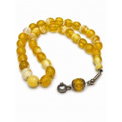 Чотки Tasbih з напівпрозорого пластику 33 намистини 14 мм Жовтий