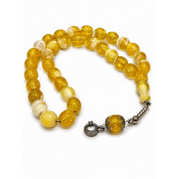 Чотки Tasbih з напівпрозорого пластику 33 намистини 14 мм Жовтий