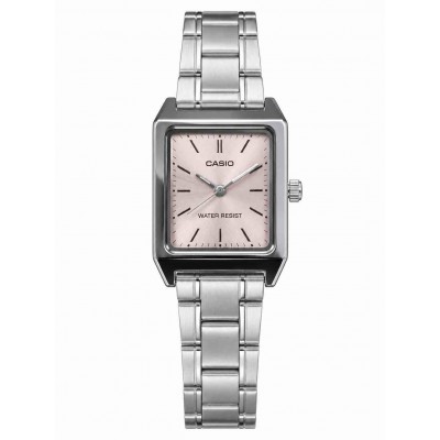 Жіночий годинник Casio LTP-V007D-4E з рожевим циферблатом та металевим браслетом