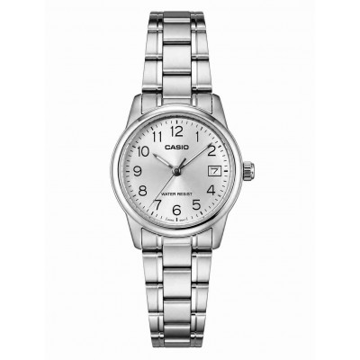 Жіночий годинник Casio LTP-V002D-7B зі сріблястим циферблатом і металевим браслетом Жіночий годинник Casio LTP-V002D-7B зі сріблястим циферблатом і металевим браслетом