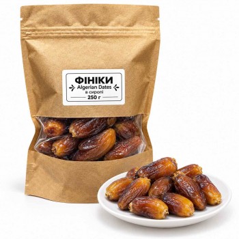 Фініки алжирські Algerian Dates у сиропі, 250 г Фініки алжирські Algerian Dates у сиропі, 250 г