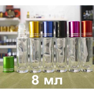 Флакон Скляний для масляних парфумів Стандарт з роликом 8 мл