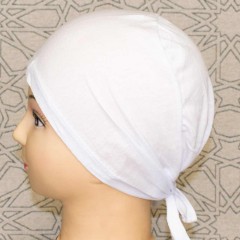 Боне (шапочка) на завязках Bone Istanbul Hijab Accessory Белый