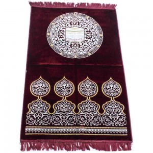 Килимок для намазу Кааба в колі Drop Sajda Бордовий